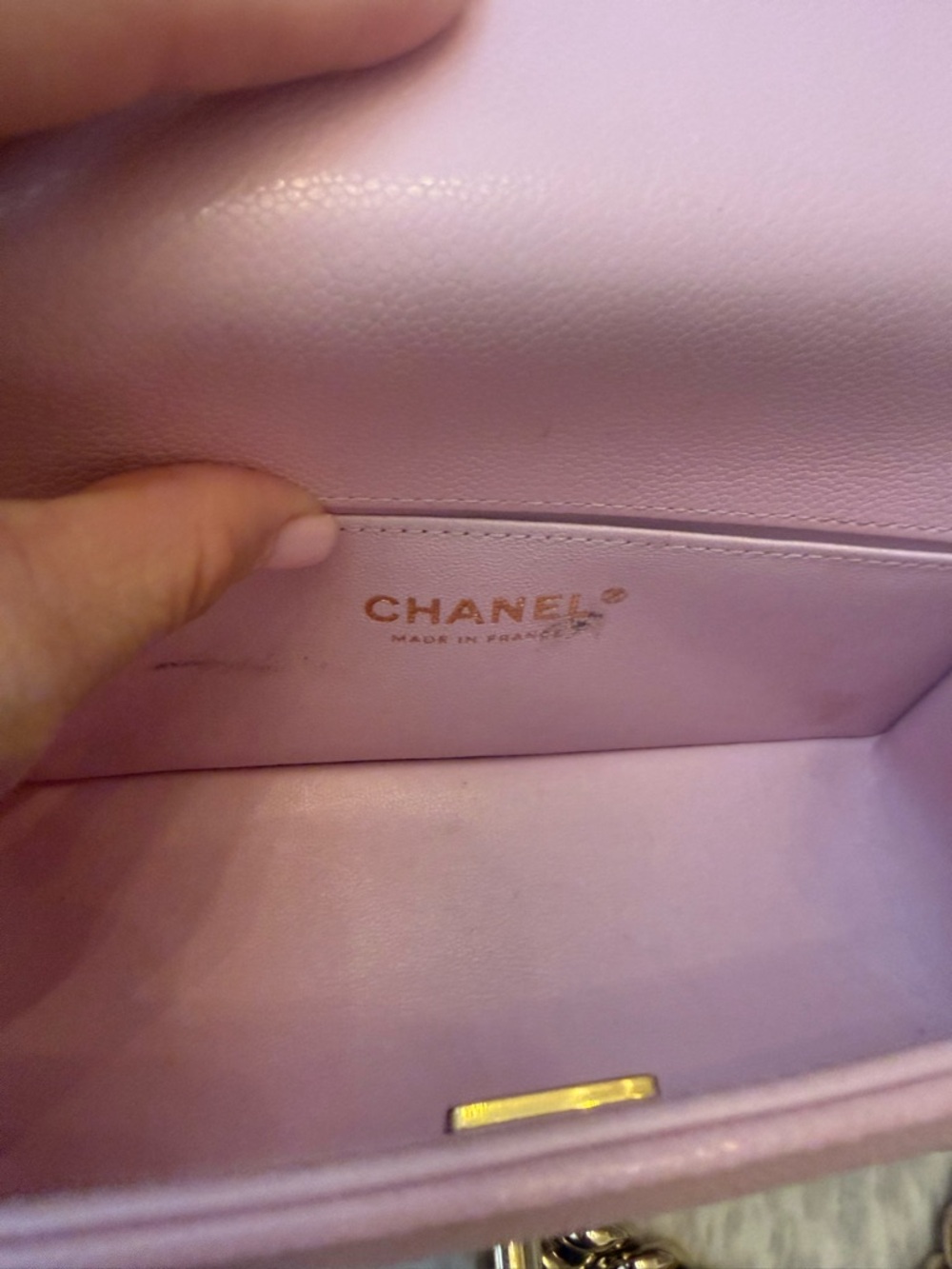 Pink Quilted Chain Shoulder Bag with Gold Hardware - Picture 11 of 15